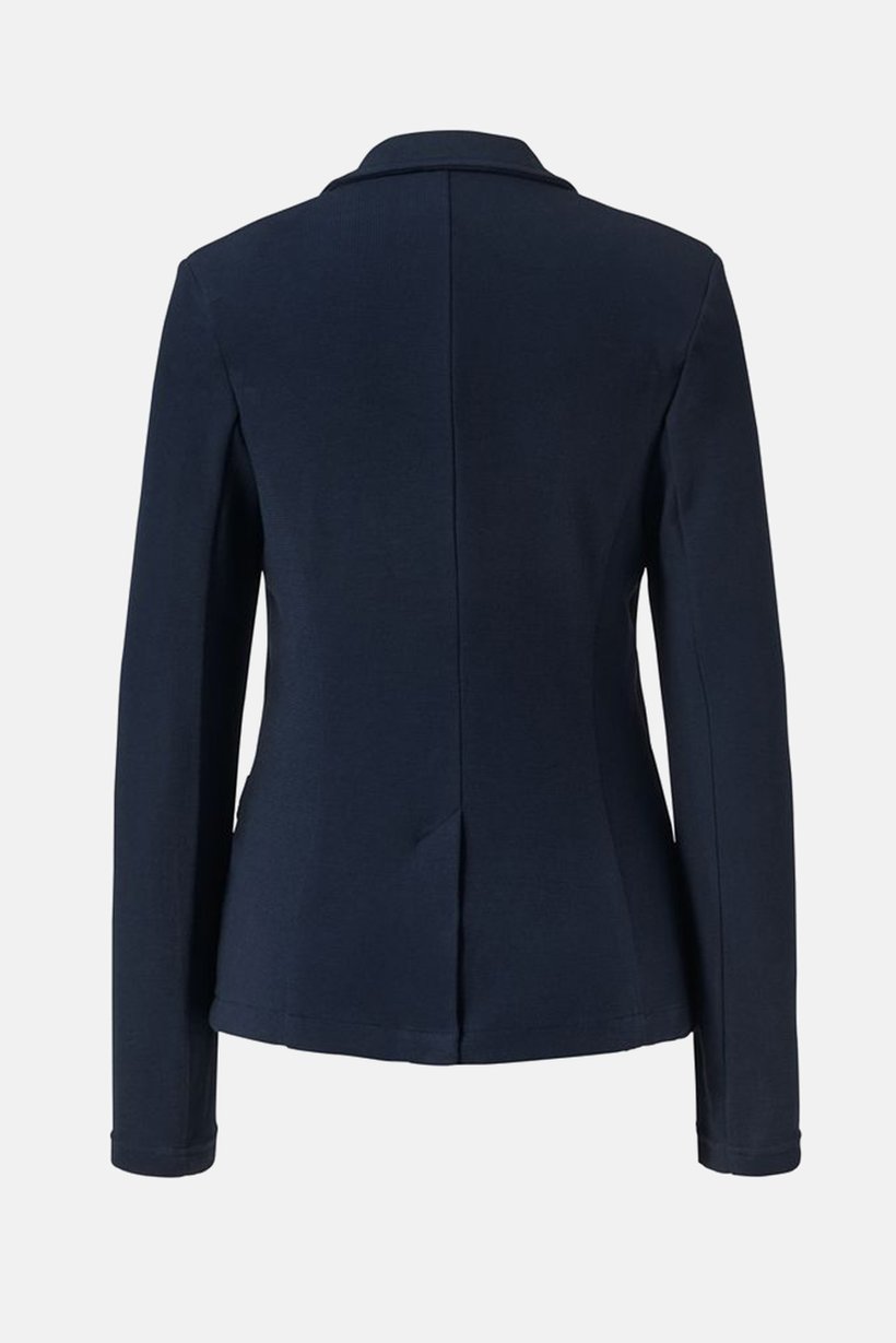 Women Regular Fit Textured Notch Collar Blazer, Navy