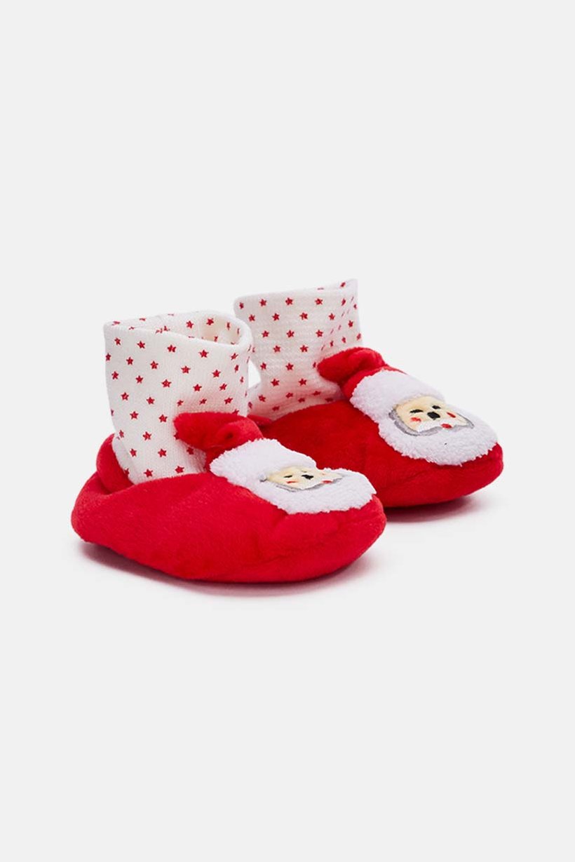 Toddlers Boy Christmas Santa Ankle Boots, Red