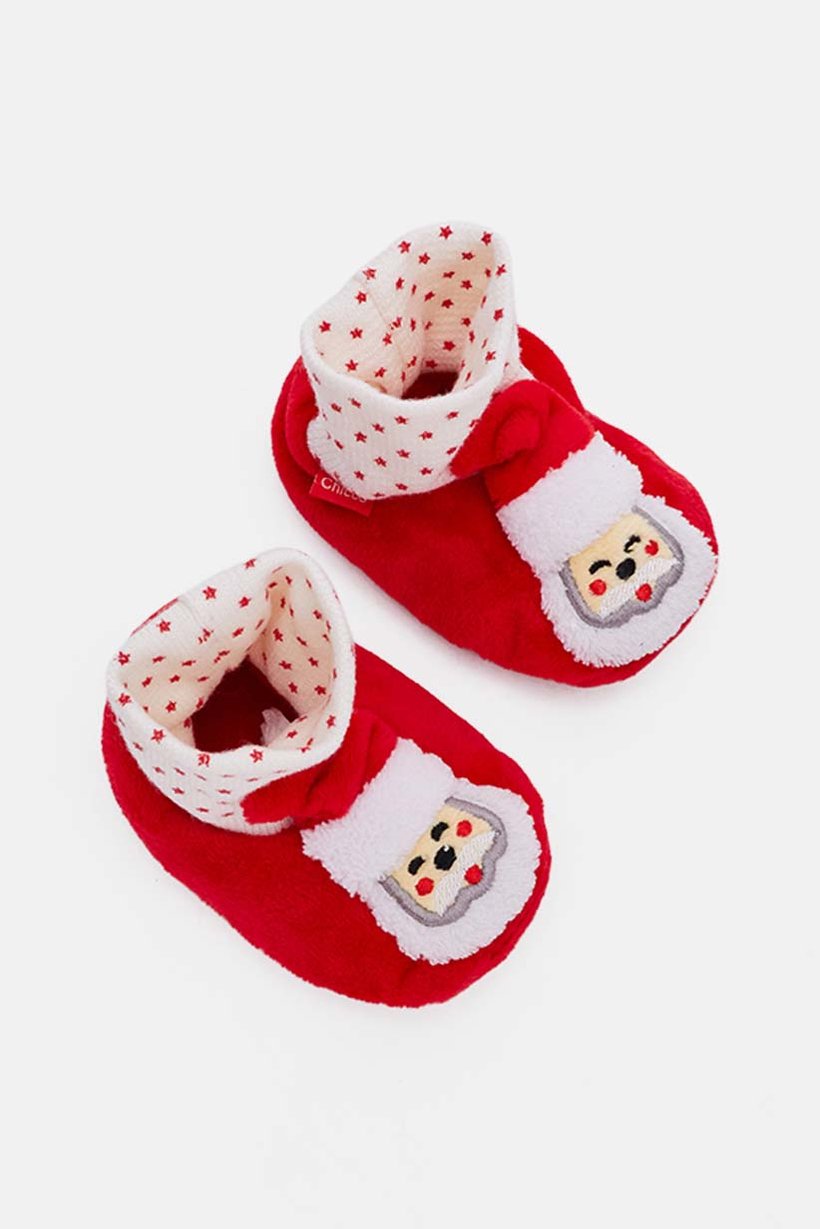 Toddlers Boy Christmas Santa Ankle Boots, Red