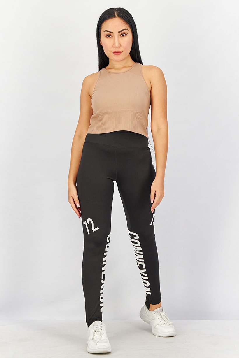 Women Skinny Fit Graphic Print Leggings, Black