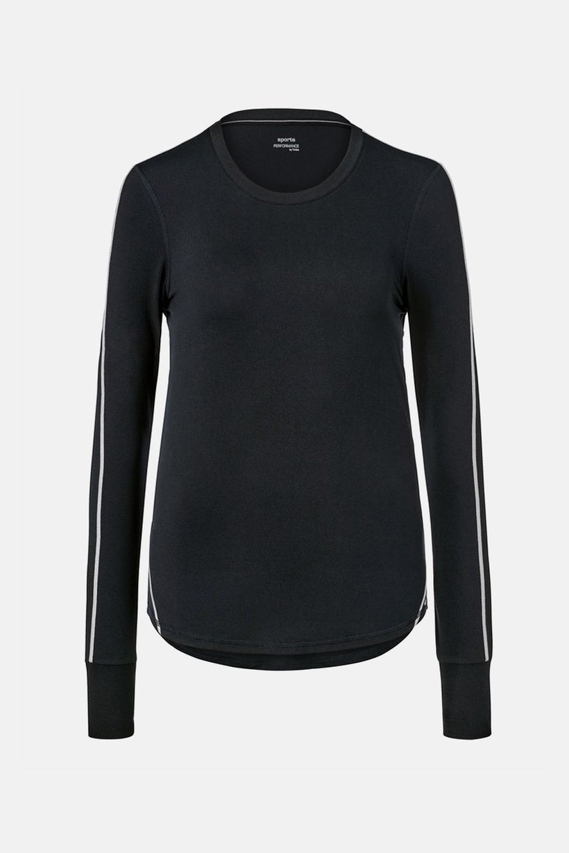 Women Sportswear Fit Long Sleeve Functional Shirt, Black