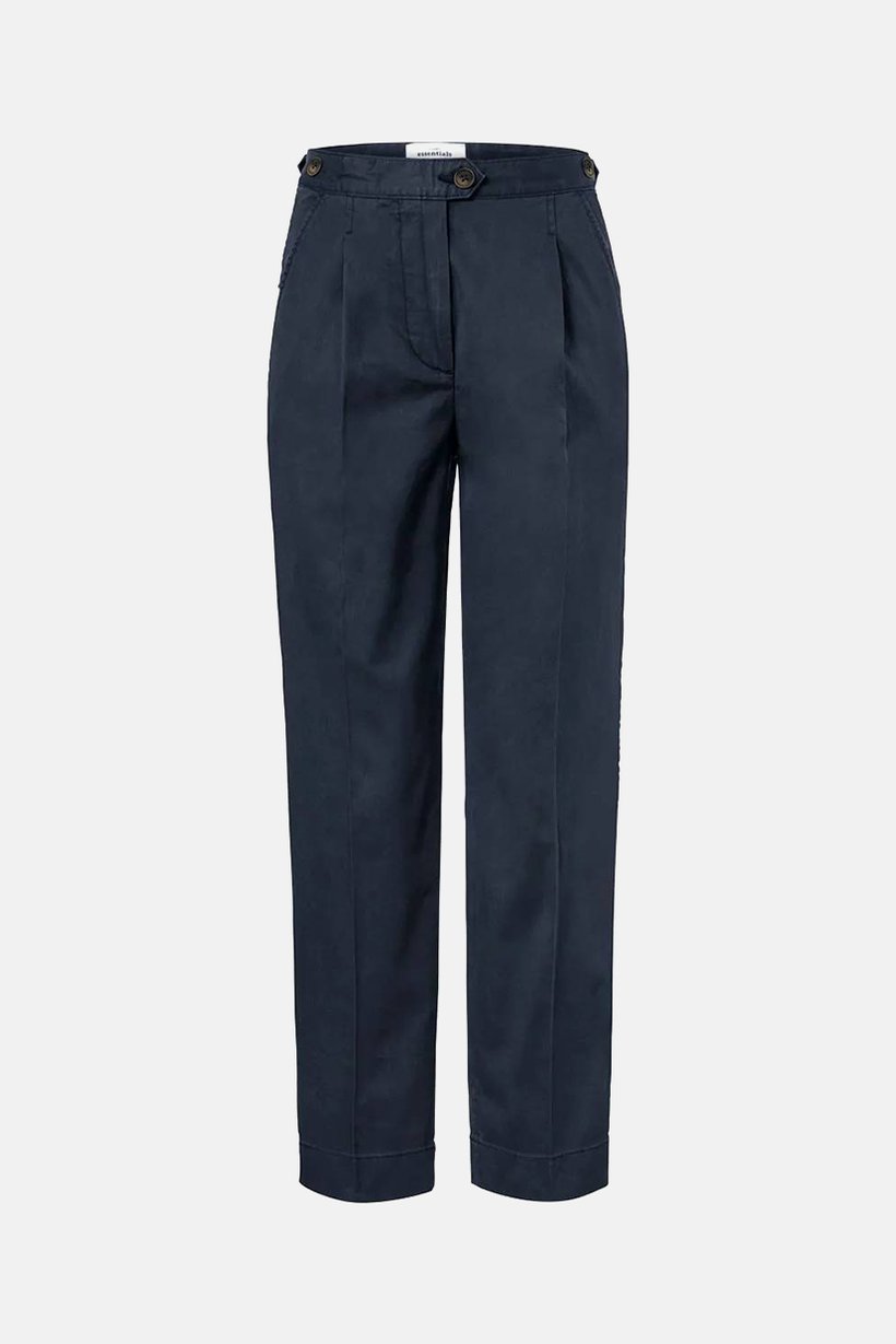 Women Modern Fit Plain Chino Pants, Navy