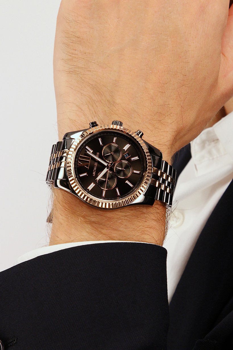 Buy Michael Kors Men MK8561 Lexington Two,Tone Chronograph Analog Watch ...