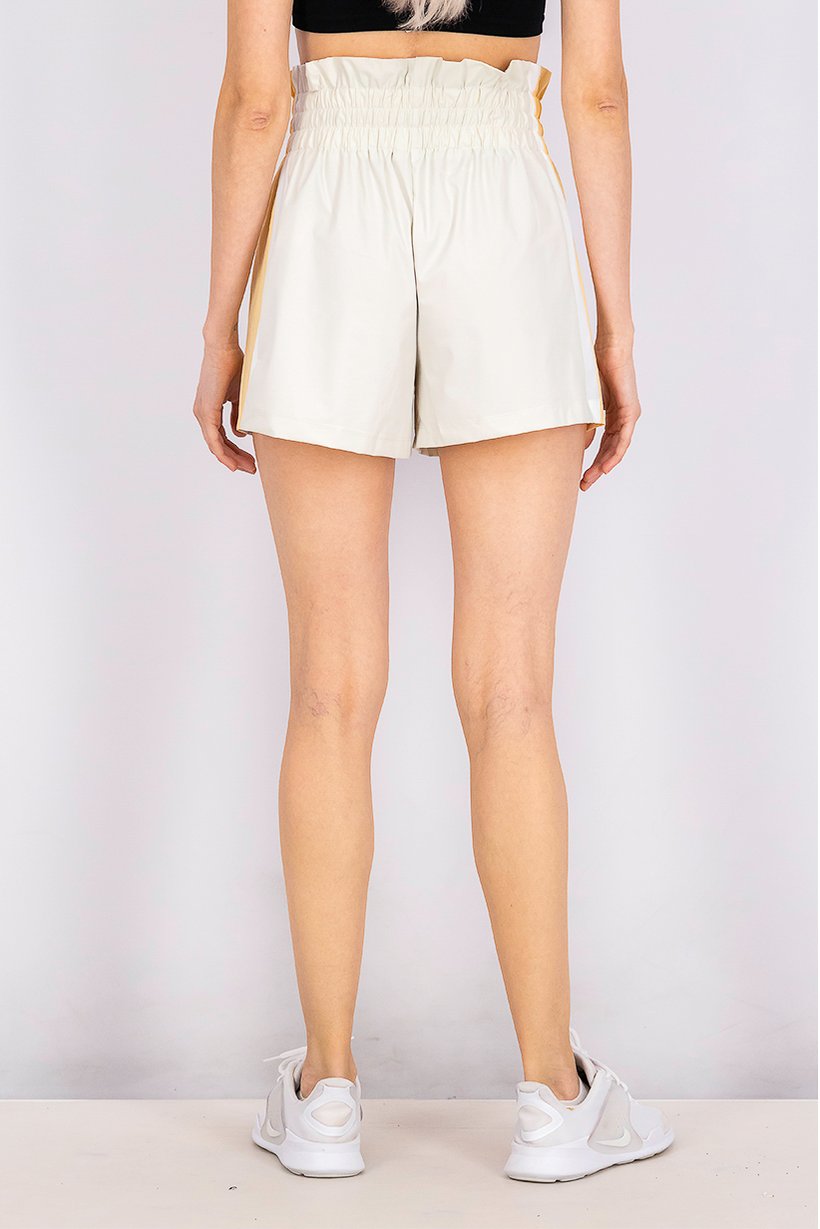 Women Drawstring Two Tone Basic Shorts, Light Grey