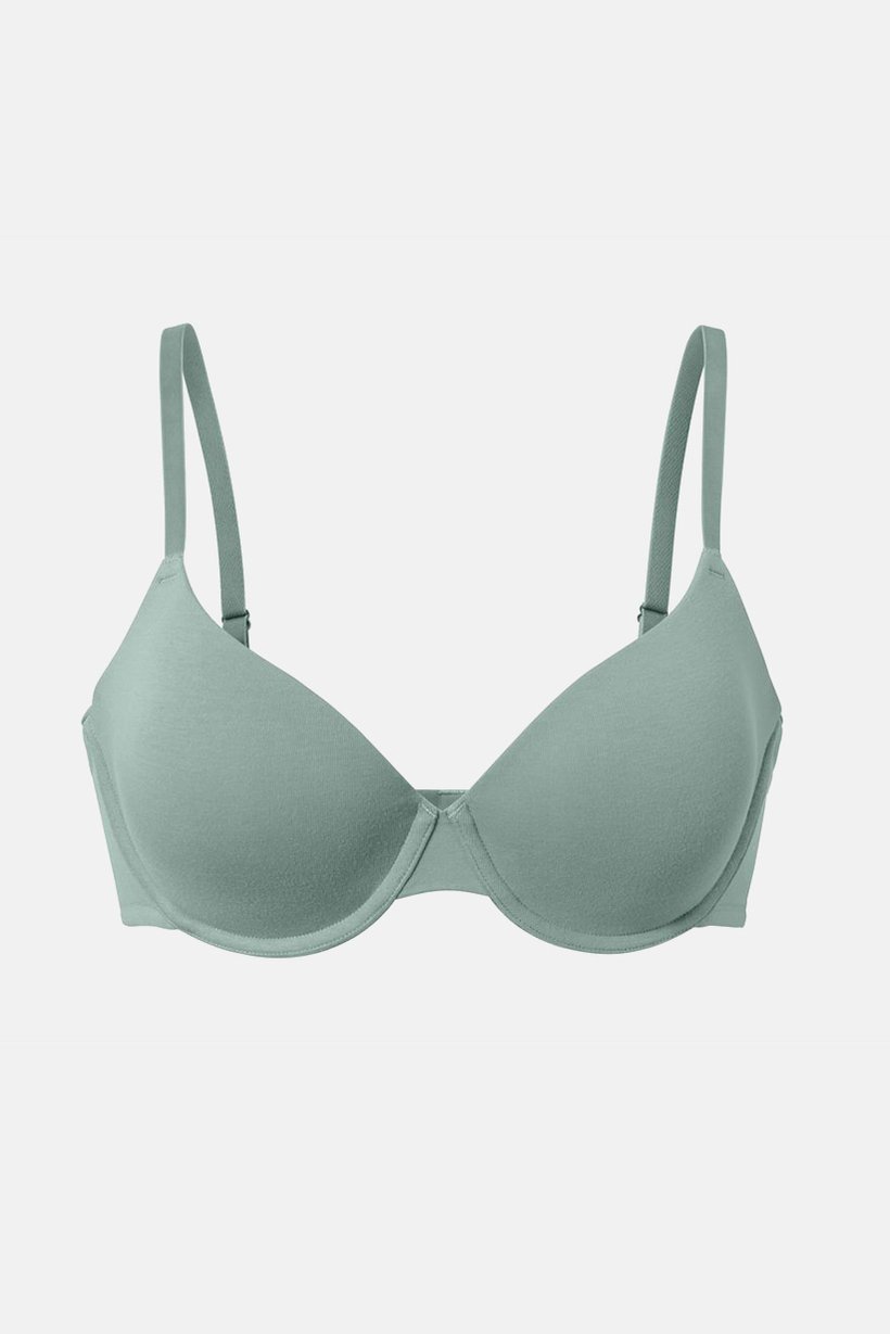 Women Padded Underwire Bra, Green