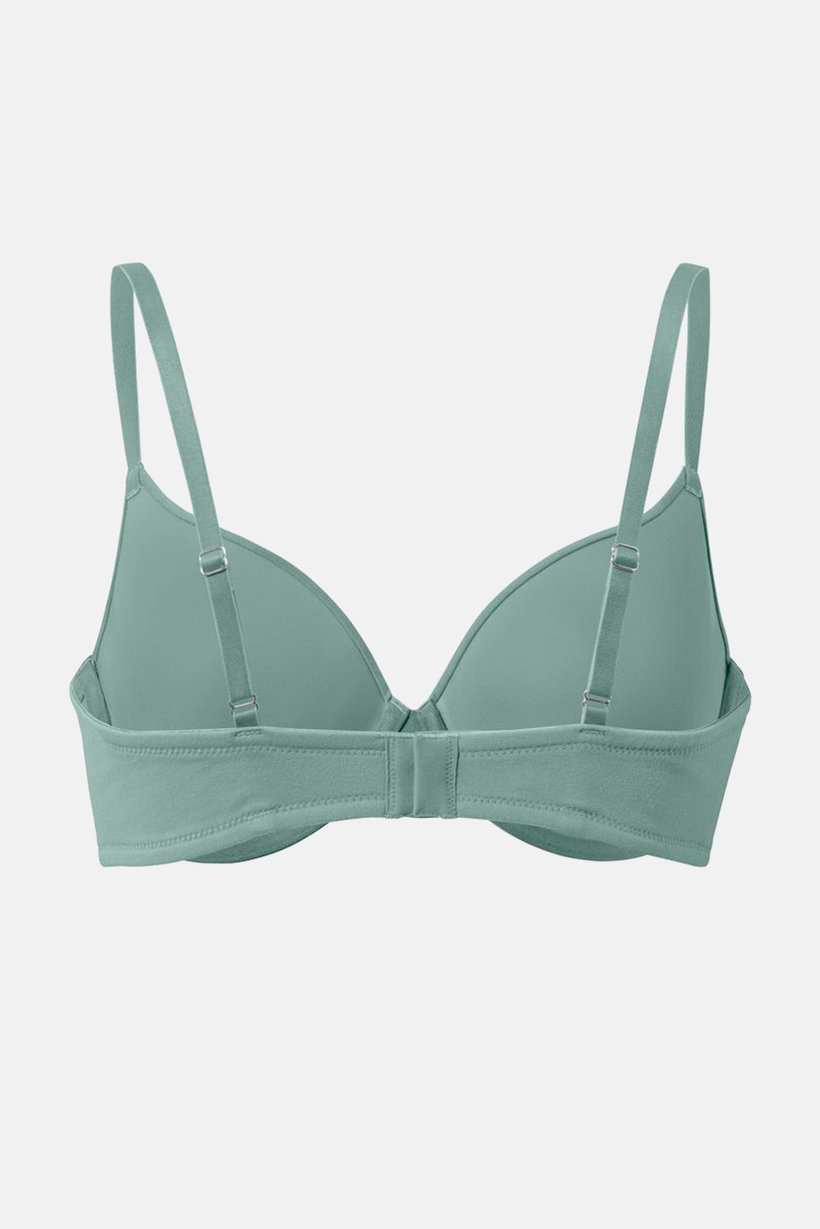 Women Padded Underwire Bra, Green