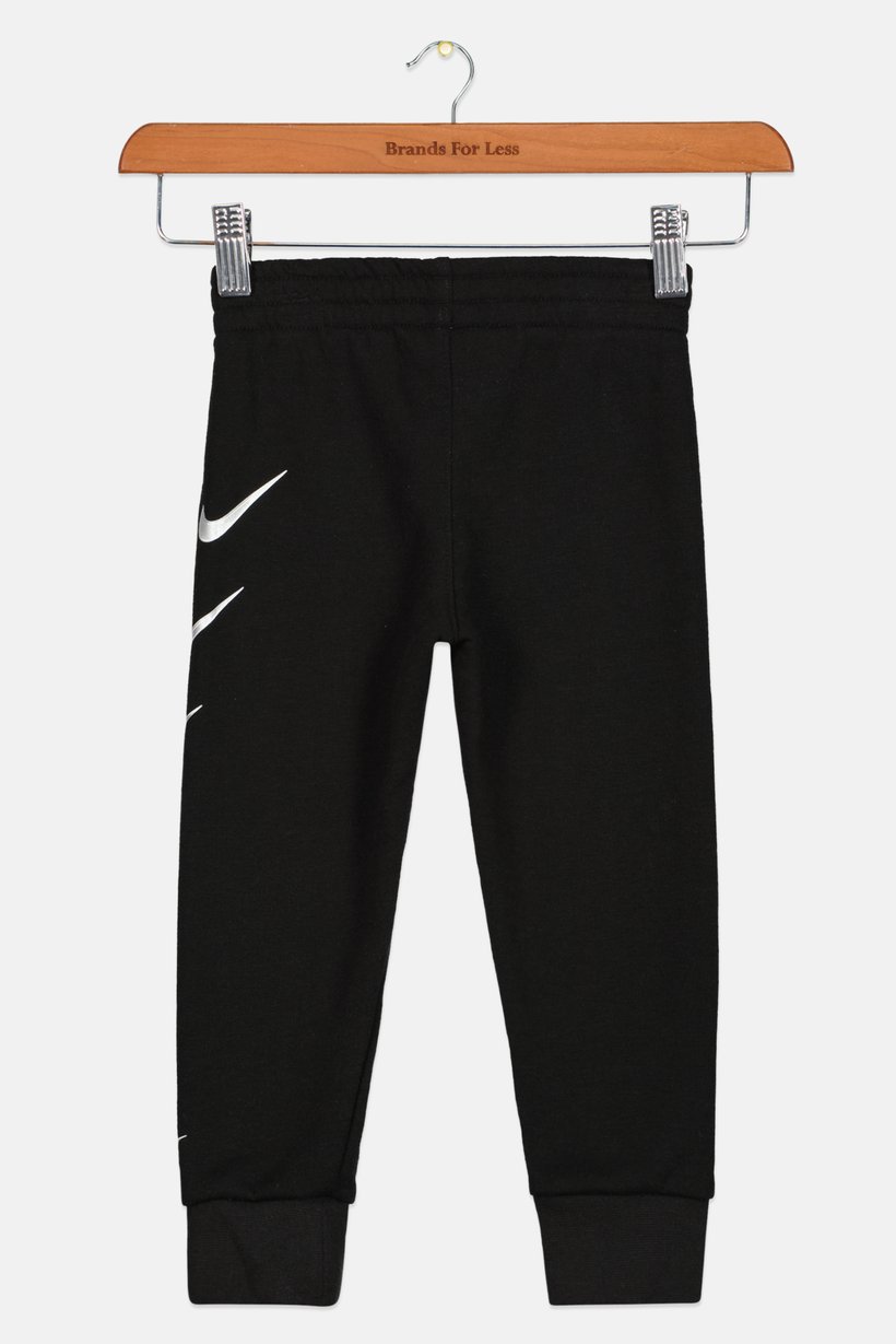 Toddlers Girl Brand Logo Jogger Pants, Black