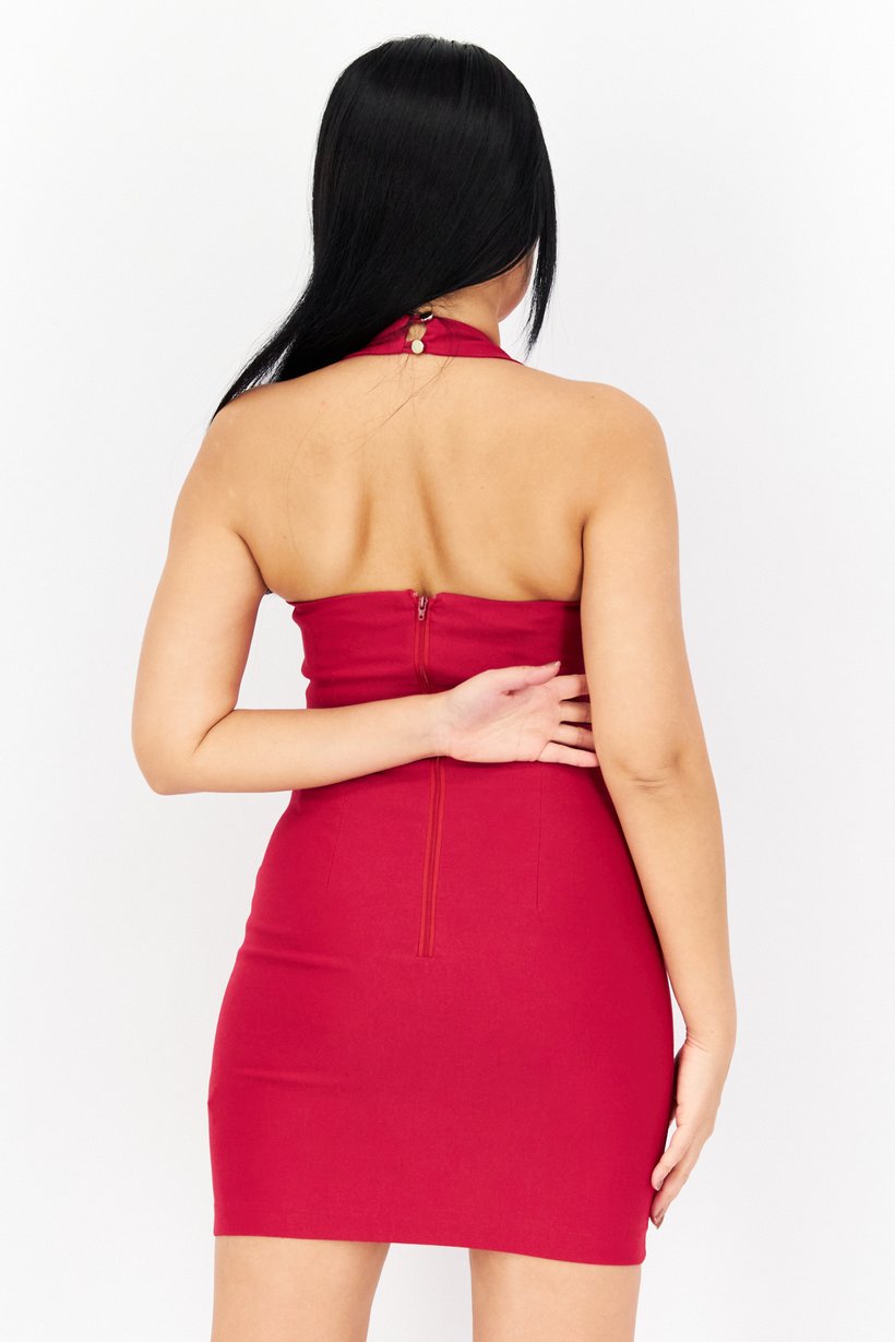 Buy Vesper Women Petite Solid Bodycon Dress, Maroon Online | Brands For ...