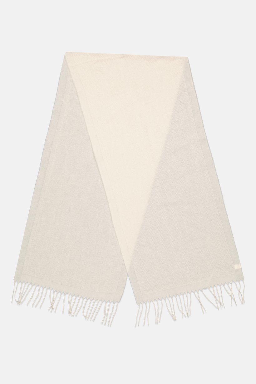 Women Knitted Scarves 188 L x 40 W cm, Ivory