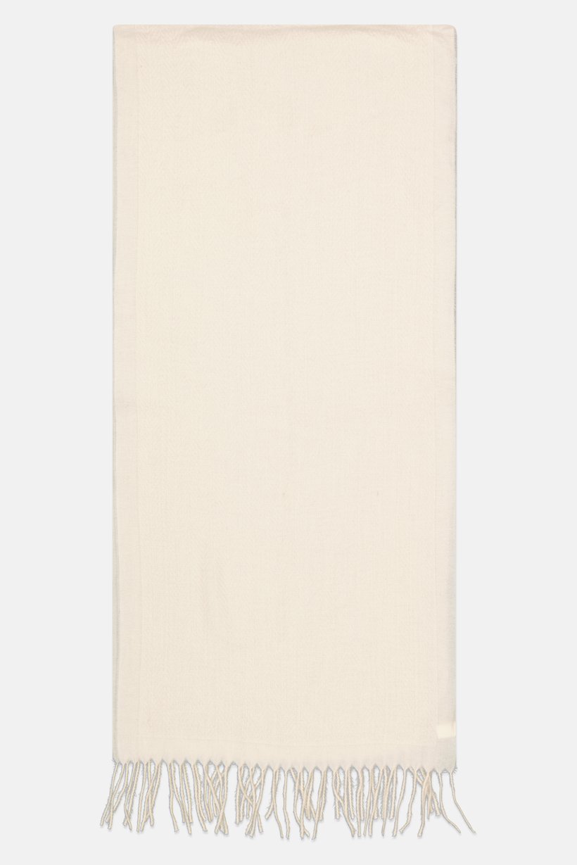 Women Knitted Scarves 188 L x 40 W cm, Ivory
