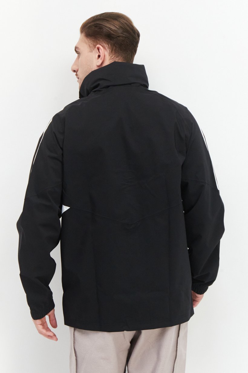 Men Sportswear Fit Brand Logo Training Jacket, Black