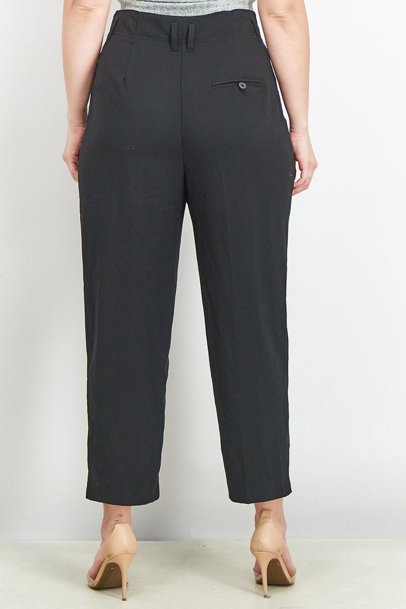 Buy Promod Women Regular Fit Solid Trouser Pants, Black Online | Brands ...