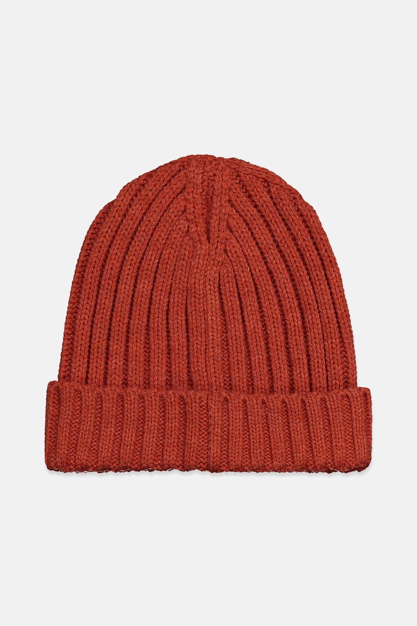 Men Knitted Beanie, Rust
