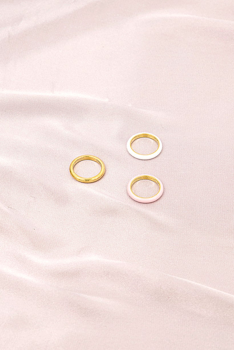 Women 3 Pack Fashion Rings, Gold