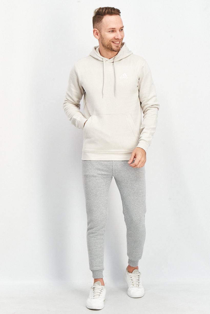 Men Sportswear Fit Hooded Long Sleeve Outdoor Sweatshirts, Off White