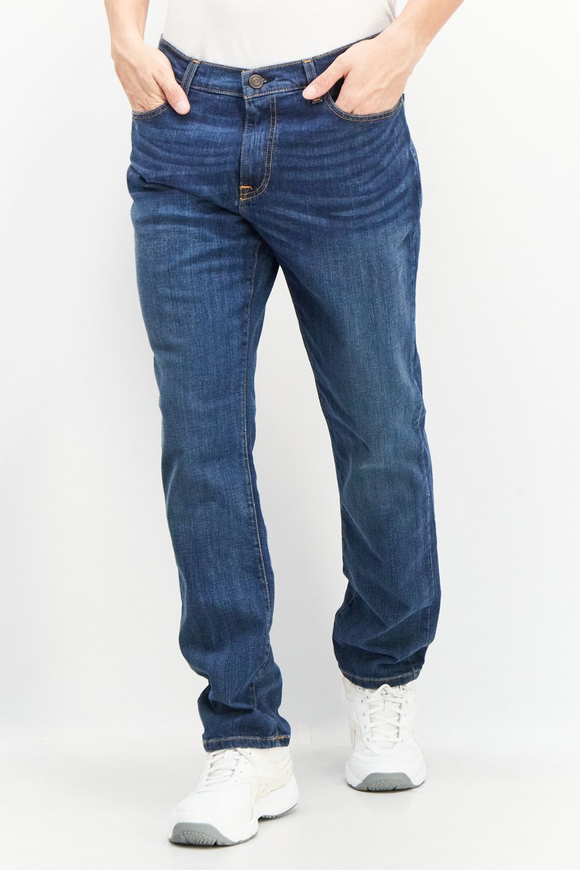 Buy Tommy Hilfiger men straight fit plain denimjeans dark blue 