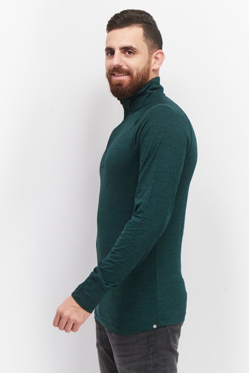 Men Sportswear FIT 1/4 Zip Long Sleeve Training T Shirt, Sage Green