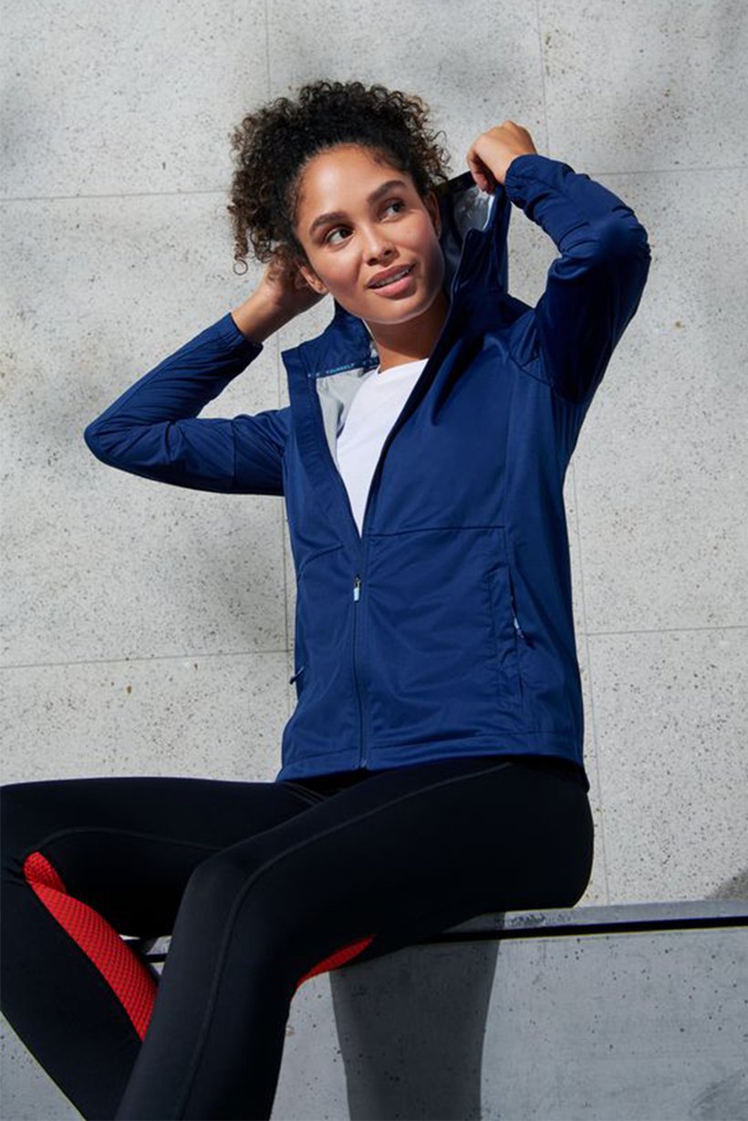 Women Sportswear Fit  Plain Running Jacket, Blue