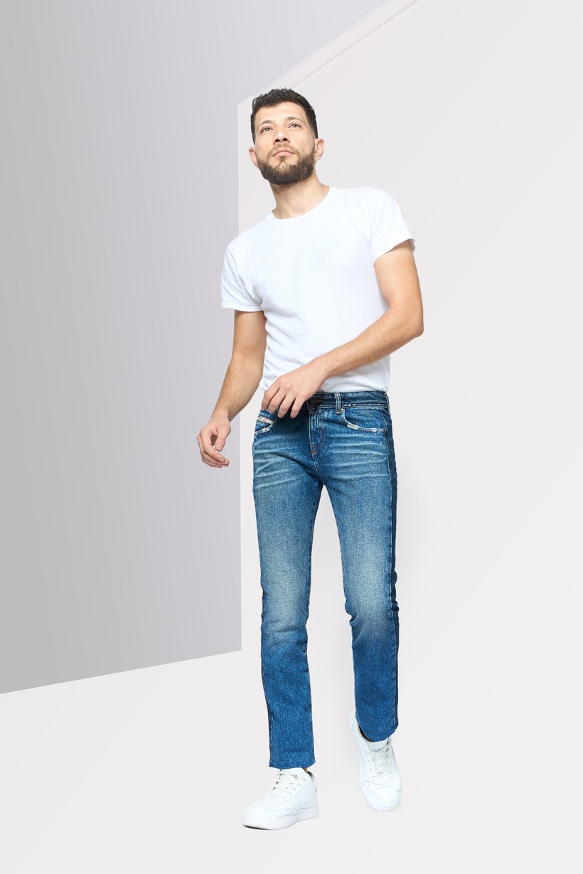 Men Slim Fit Washed Non-Stretchable Jeans, Blue