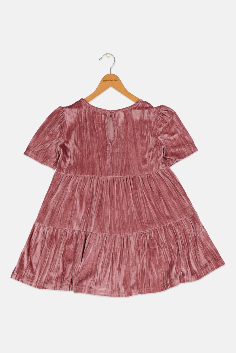 Kids Girl Velvet Dress, Mauve