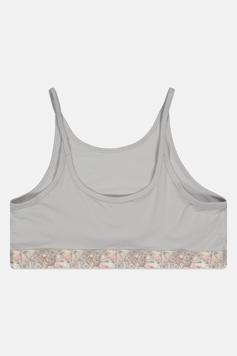 Kids Girl Non Padded Training Sports Bra, Light Grey