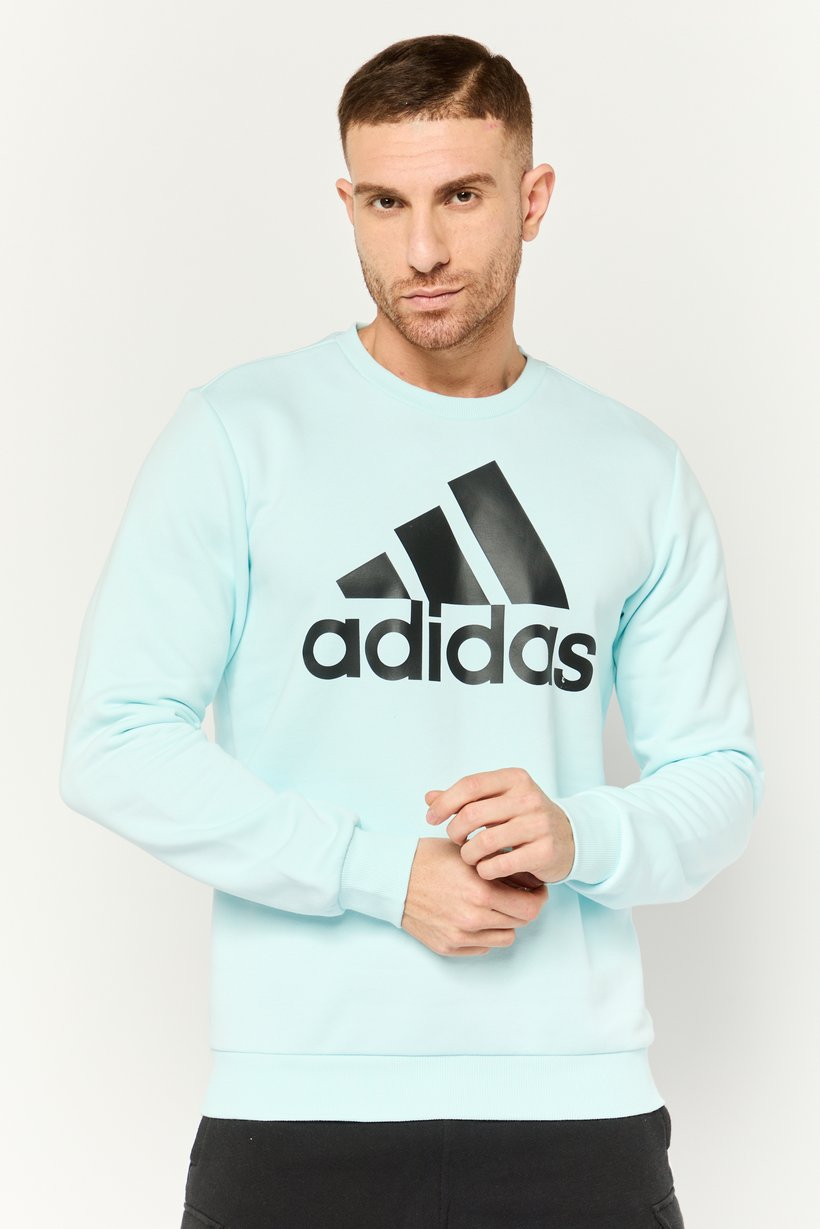 Men Sportswear Fit Long Sleeves Outdoor Sweatshirt, Light Blue