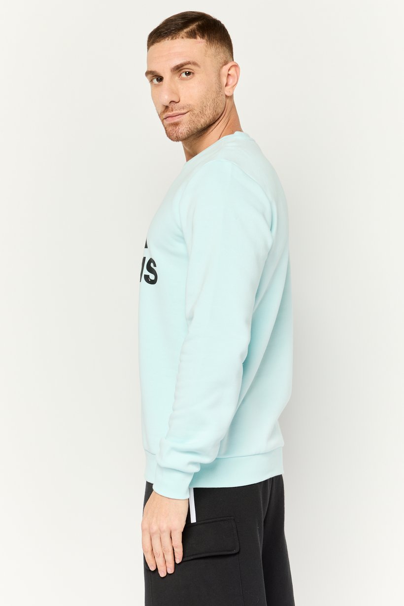 Men Sportswear Fit Long Sleeves Outdoor Sweatshirt, Light Blue