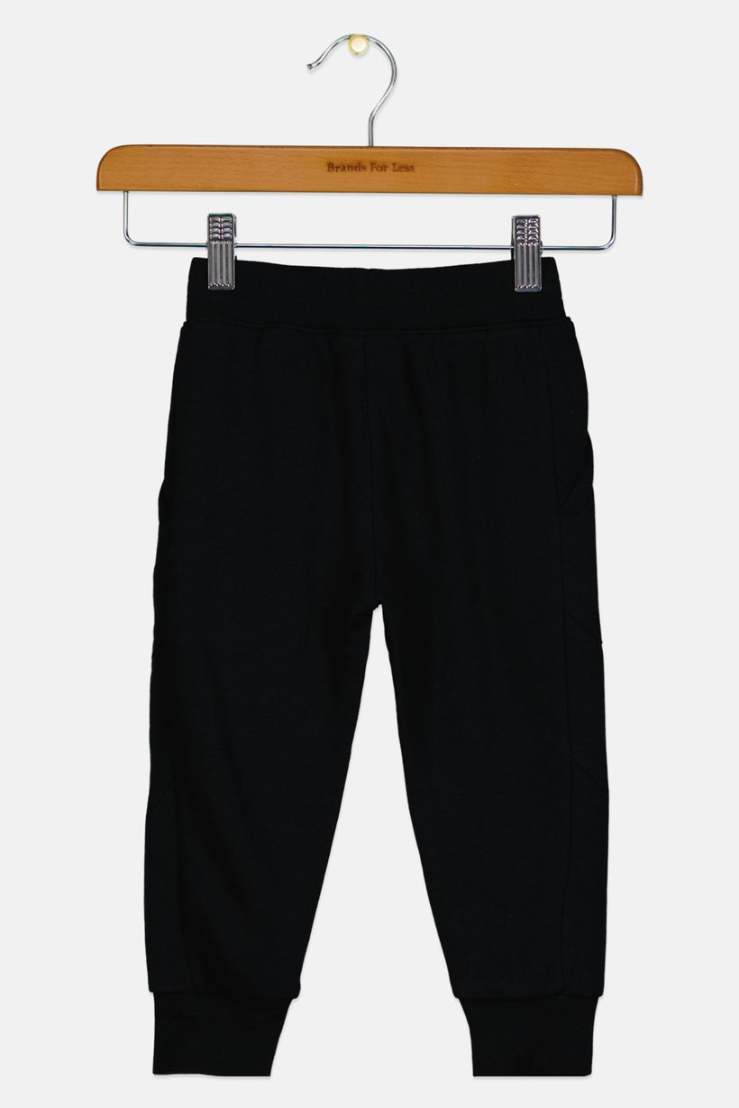 Toddlers Boy Pull On Brand Logo Outdoor Pants, Black