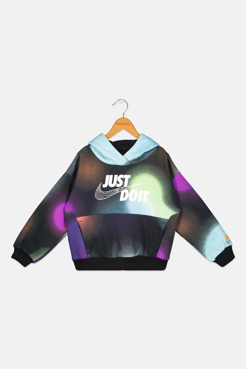 Kids Boy Brand Logo Outdoor Sweatshirts, Black Combo