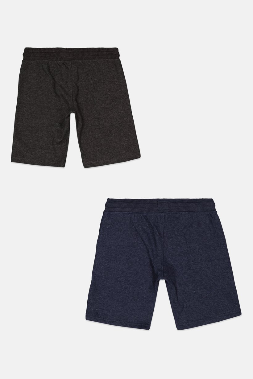 Kids Boy 2 Piece Drawstring Textured Basic Shorts, Navy