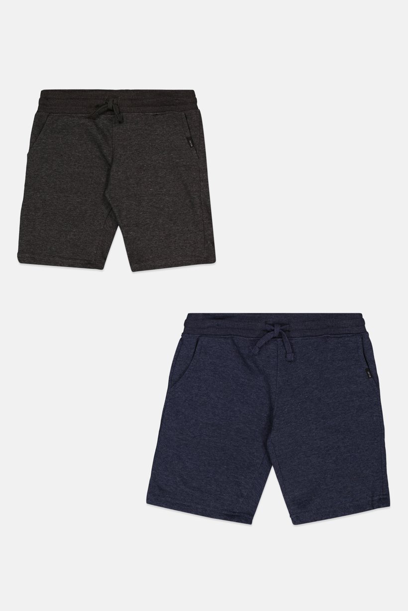 Kids Boy 2 Piece Drawstring Textured Basic Shorts, Navy