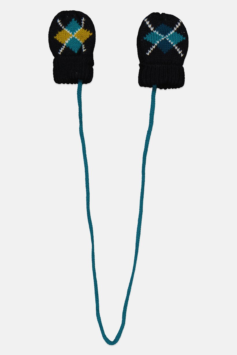 Toddlers Boy 1 Pair Knitted Gloves, Navy Combo