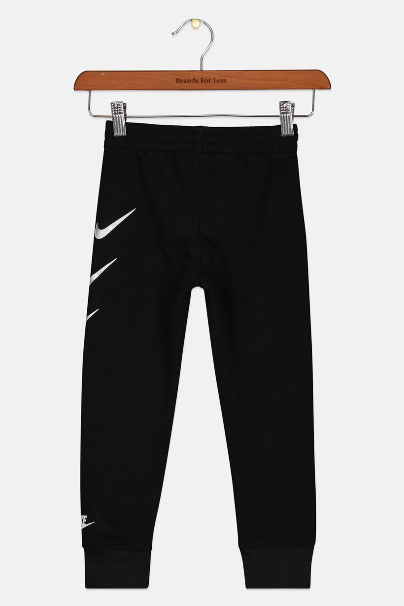 Kids Girl Sports Fit Brand Logo Jogger Pants, Black