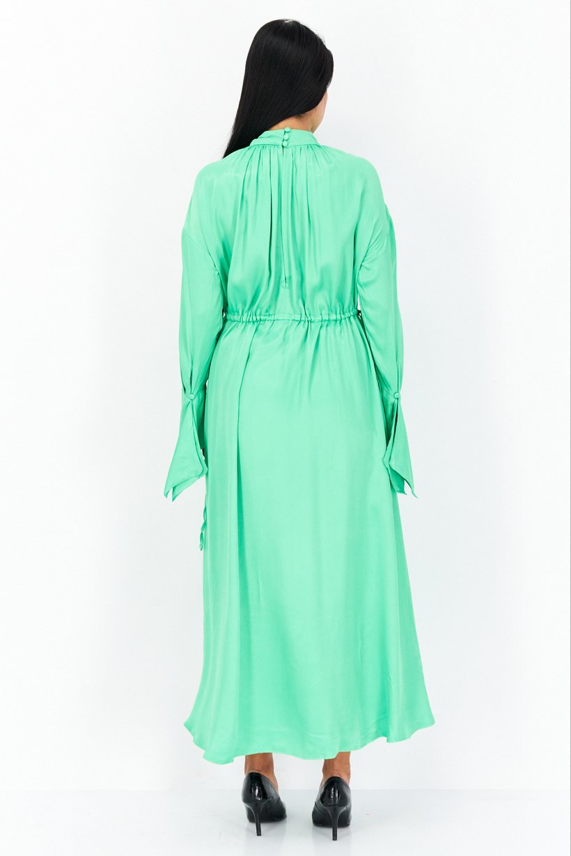 Asos Design Women Oversized Solid Drawstring Detail Maxi Dress, Green