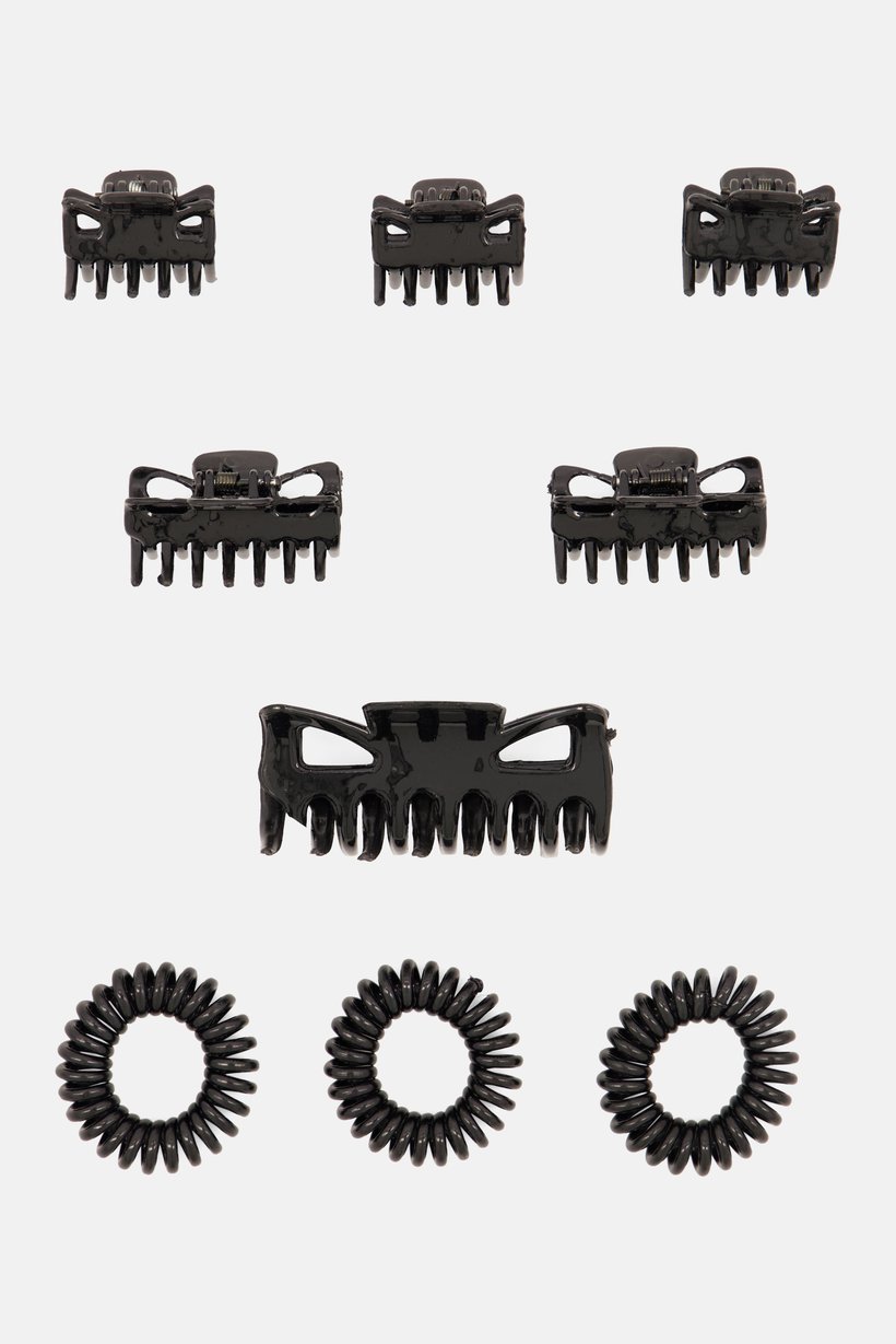 Women 9 Piece Hair Clips And Coils Set, Assorted
