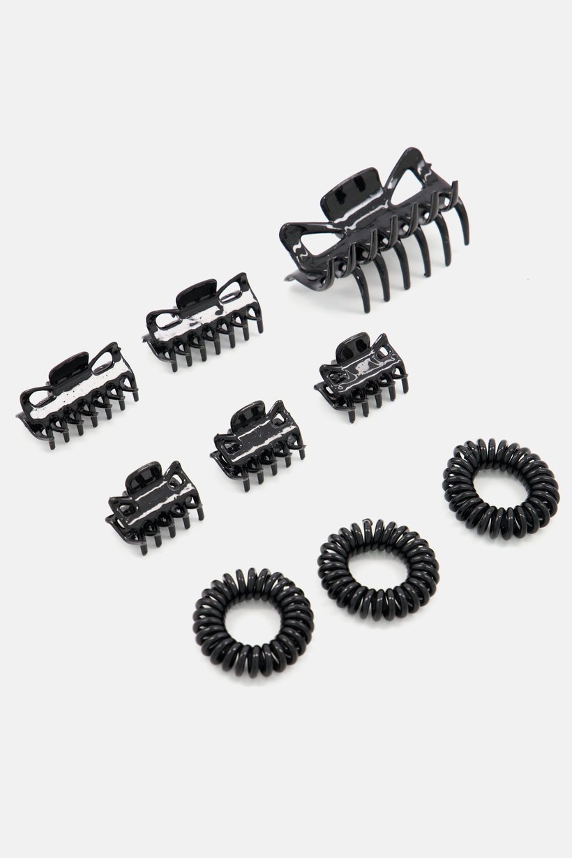 Women 9 Piece Hair Clips And Coils Set, Assorted