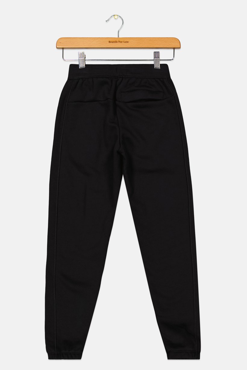 Kids Boy Standard Fit Brand Logo Drawstring Track Pant, Black
