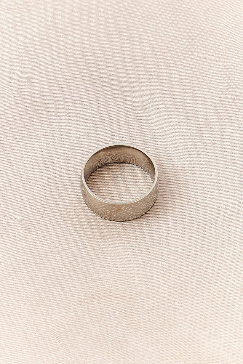 Asos Design Men Stainless Steel Band Ring, Silver
