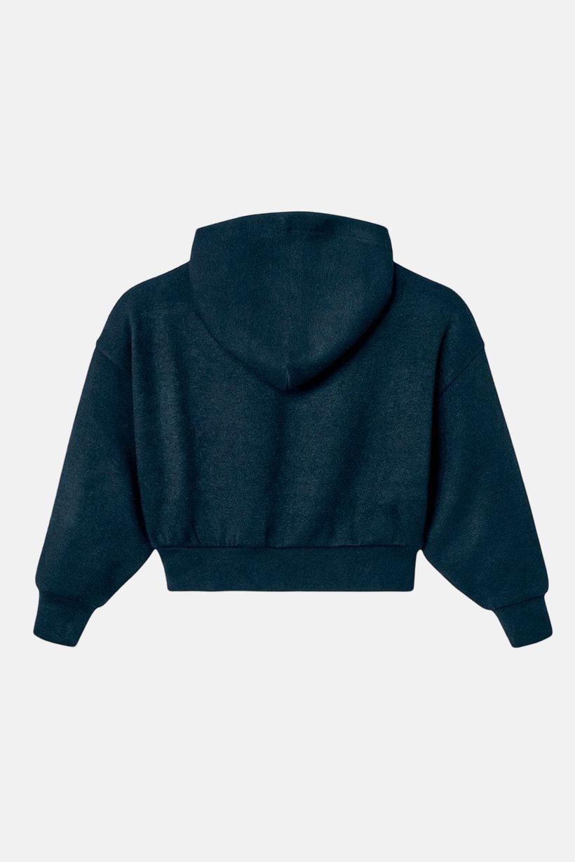 Kids Girl Long Sleeve Textured Hoodies, Navy