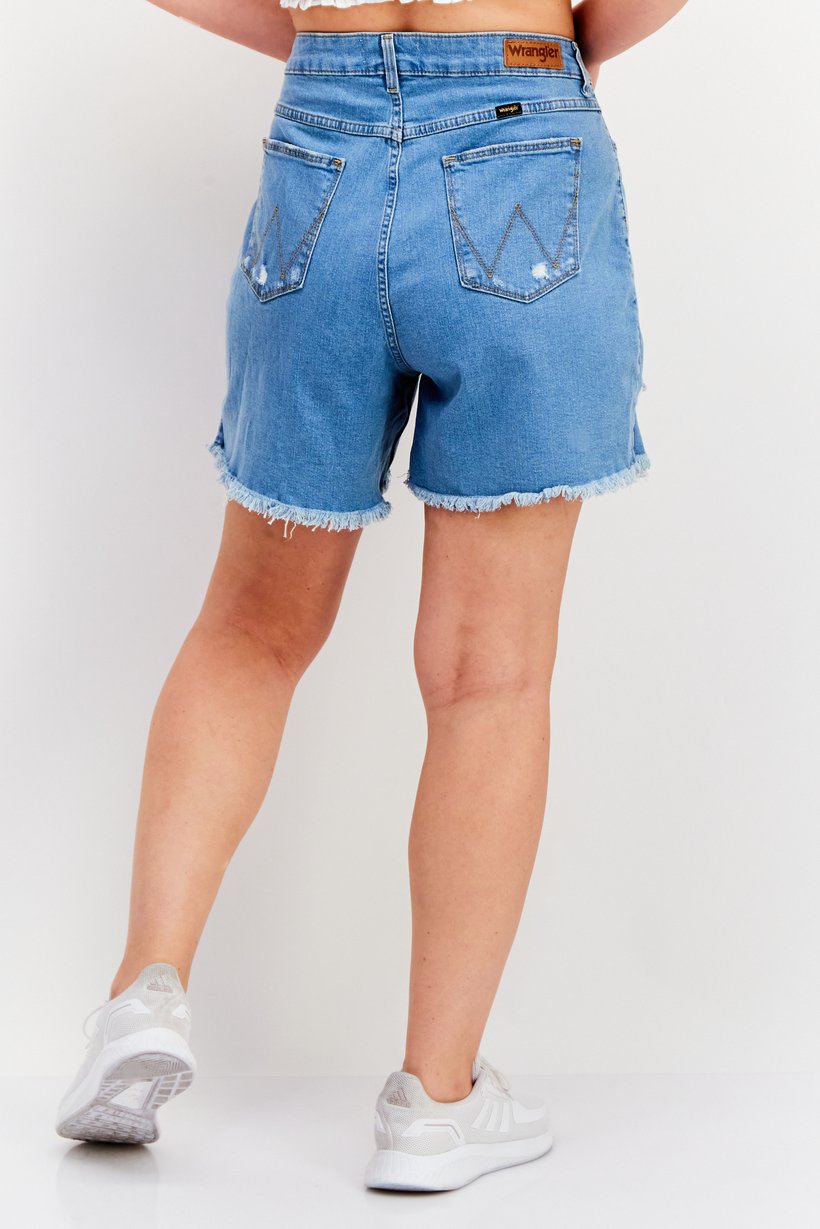 Buy Wrangler Women Washed Denim Shorts, Blue Online | Brands For Less