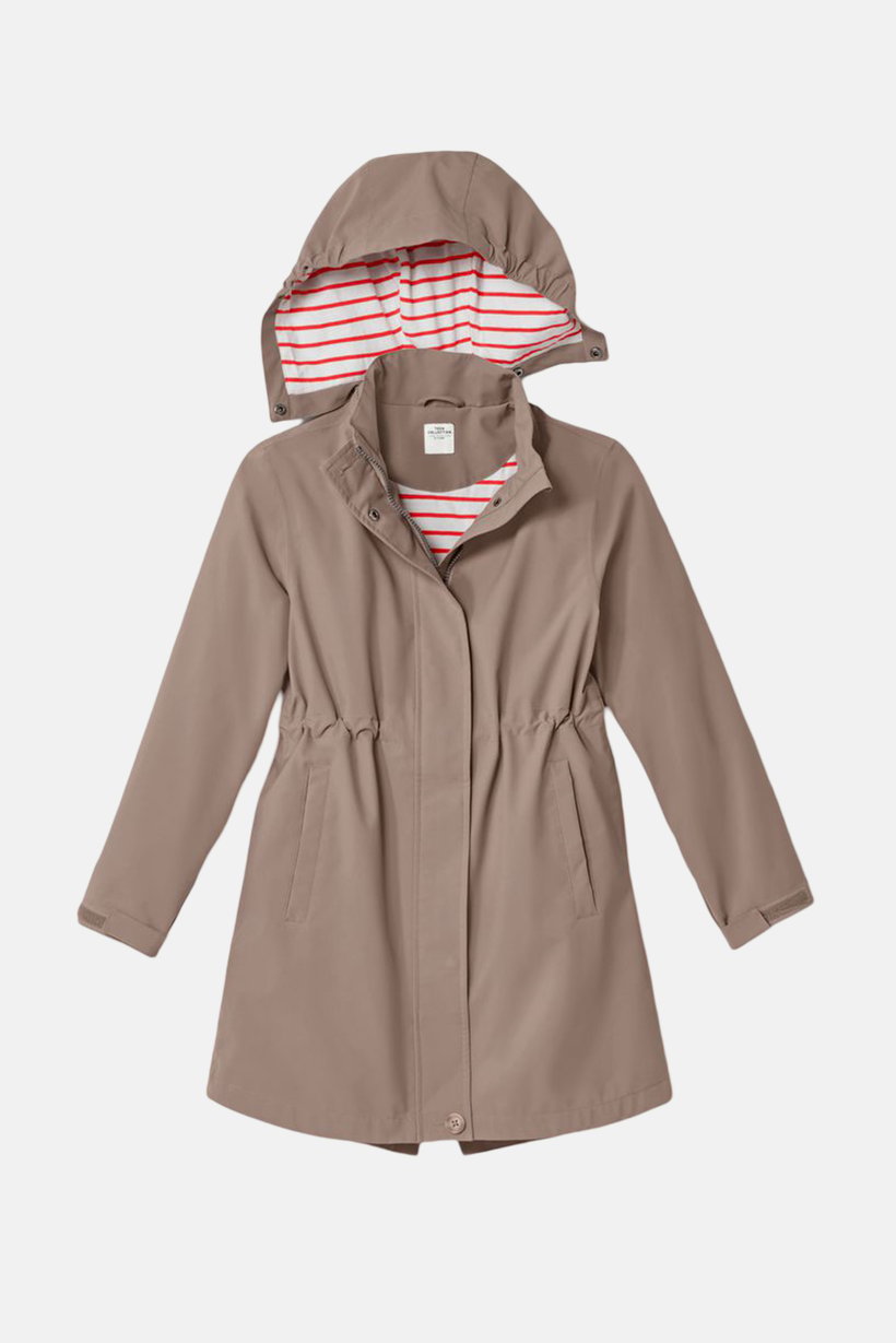 Kids Girl Long Sleeve Hooded Jackets, Light Tan