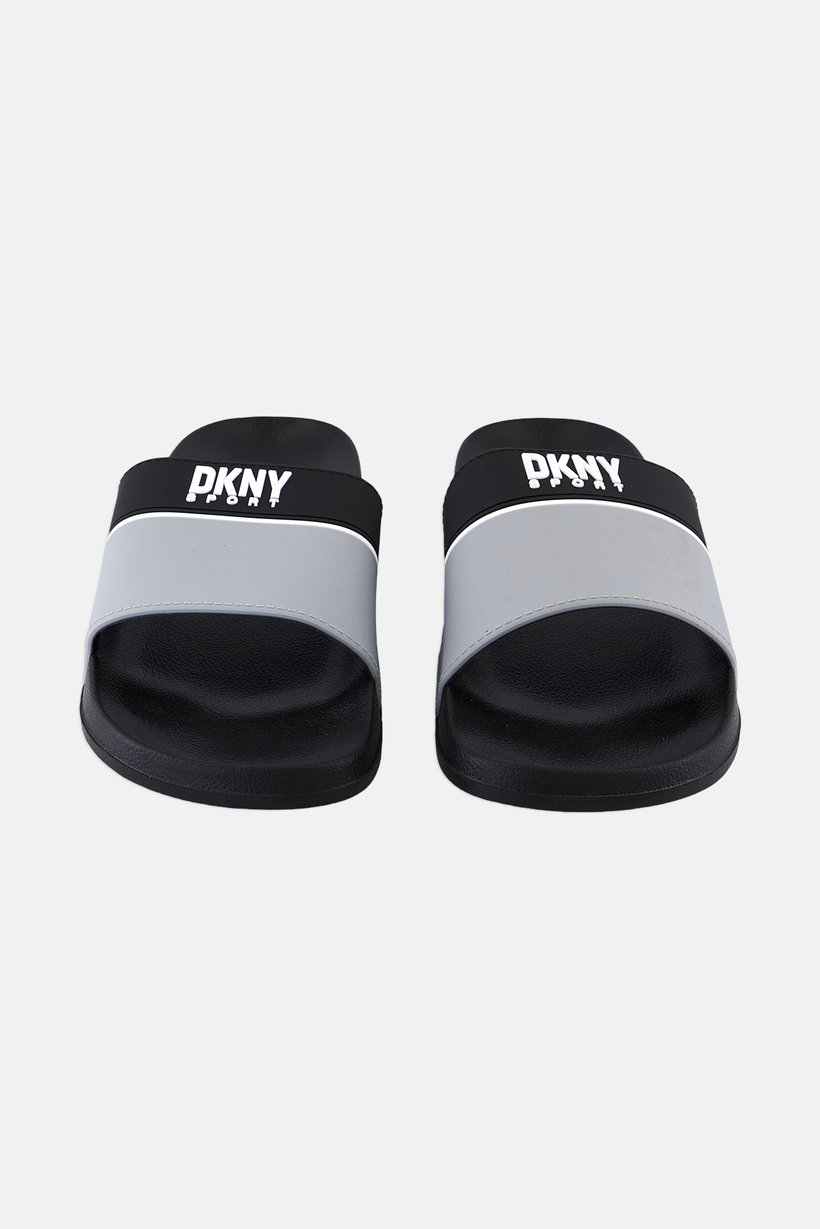 DKNY Sport Men Brand Logo Slip On Slides, Black