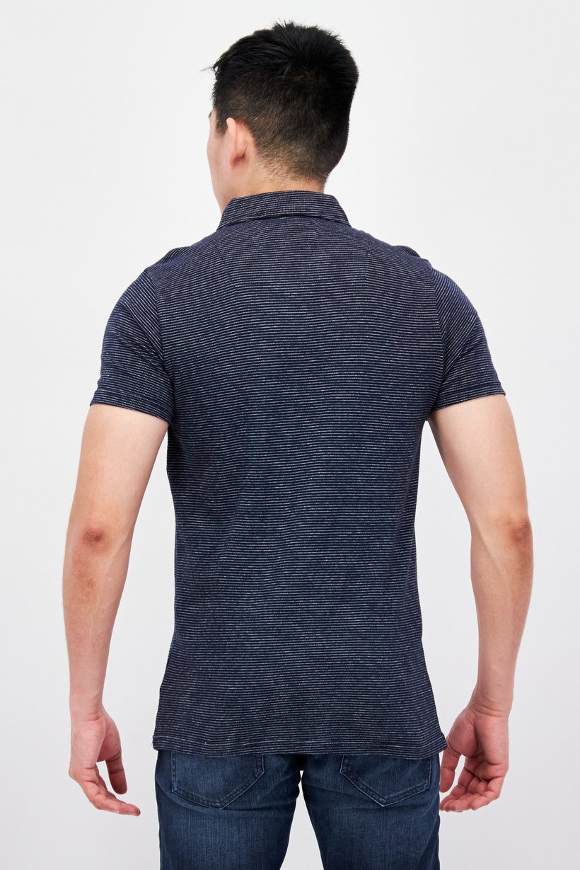 Buy Threadbare Men Regular Fit Solid Short Sleeve Polo Shirt, Navy ...