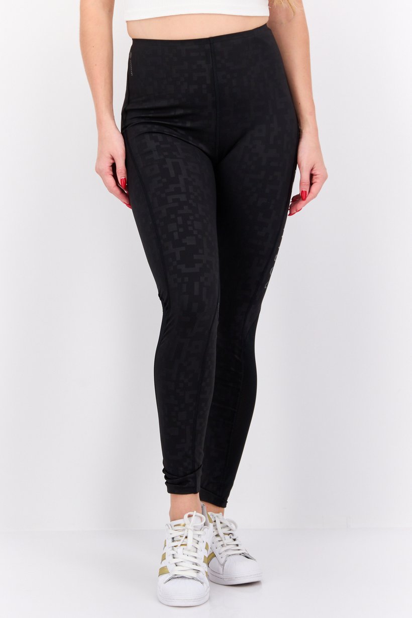 Women Sportswearr Fit Brand Logo Training Tights, Black