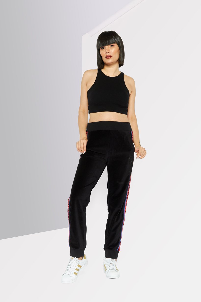 Women Regular Fit Textured Jogger Pants, Black