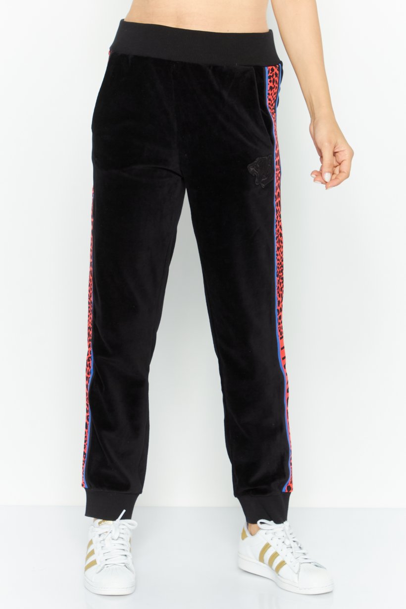Women Regular Fit Textured Jogger Pants, Black