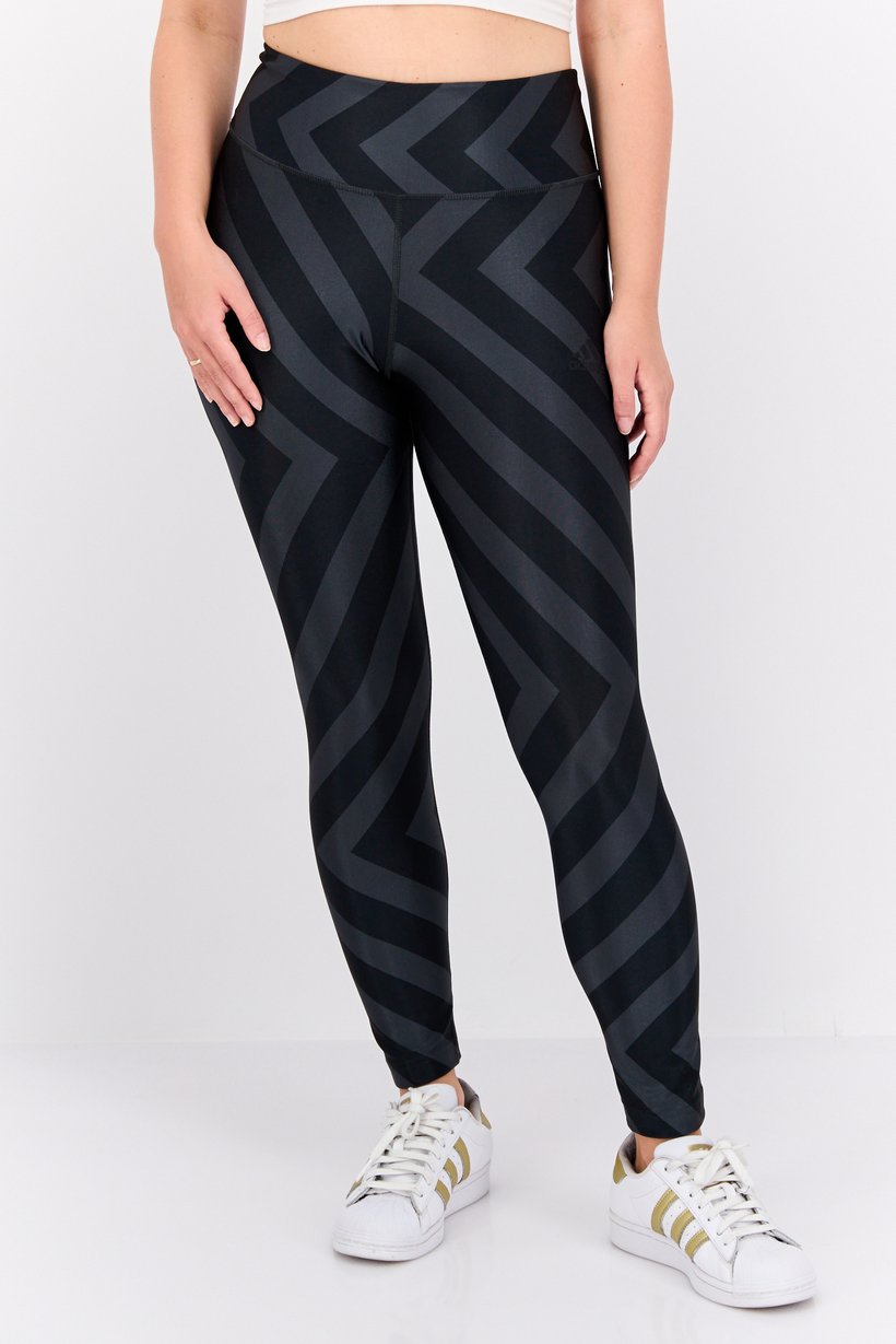 Women Sportswear Fit Stripe Training Tights, Grey