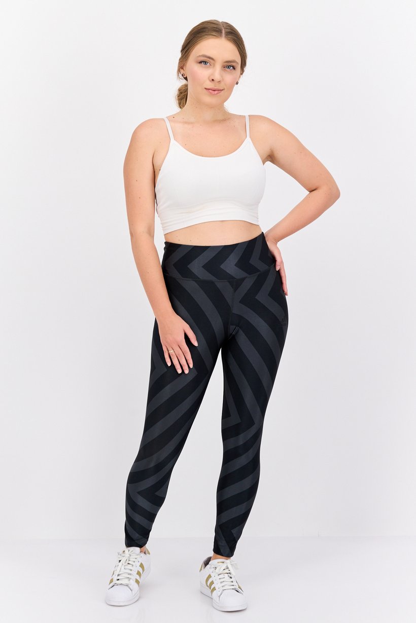 Women Sportswear Fit Stripe Training Tights, Grey