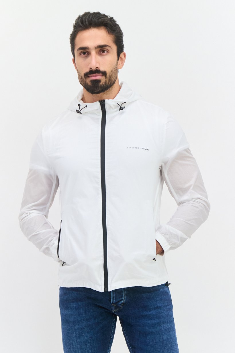 Buy Selected Men Hooded Soft Shell Jacket, White Online | Brands For Less