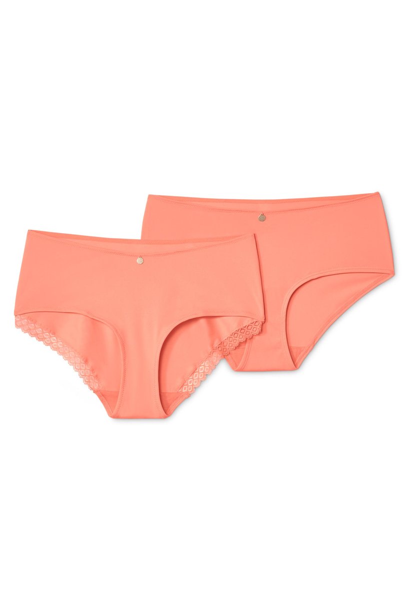 Women 2 Pieces Solid Underwear Panties, Peach